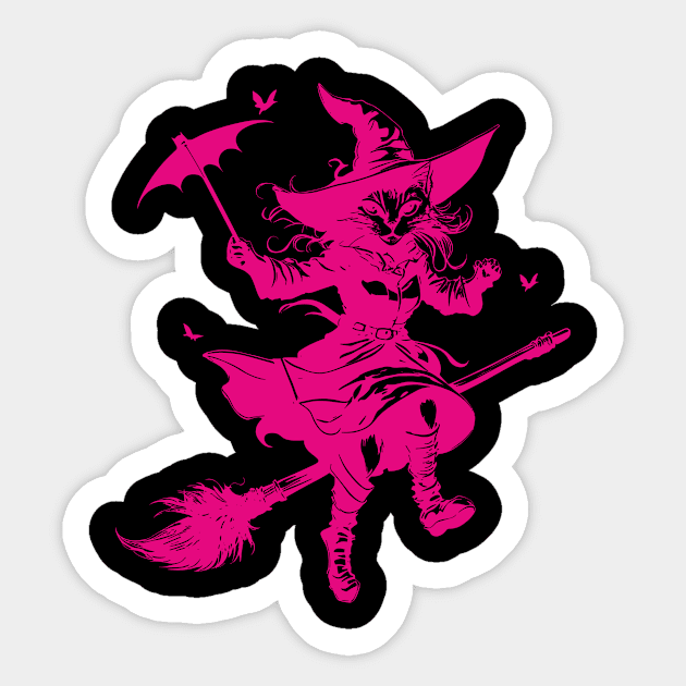 Witch cat Sticker by aceofspace